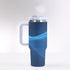 40oz Stainless Steel "Stanley" Tumbler With Handle - Blue Wave