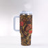 40oz Stainless Steel "Stanley" Tumbler With Handle - Crimson Sky