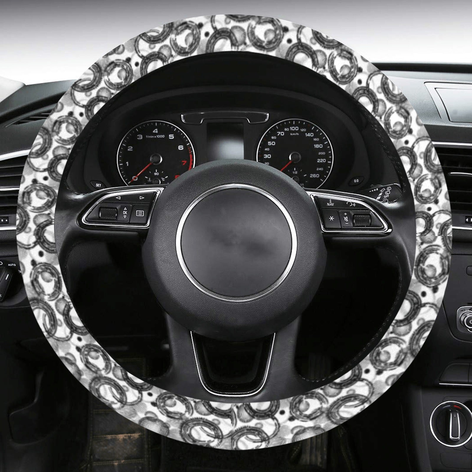 Steering Wheel Cover with Anti-Slip Insert - Geometric