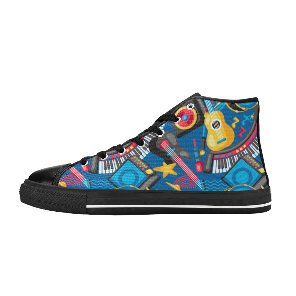 Kid's High Top Canvas Shoes - Music Machine