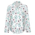 Women's Irregular Hem Button-Up Shirt - Eucalyptus Blossoms