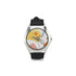 Women's Classic Leather Strap Watch - Brushstrokes on Silk