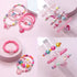 Ensemble de bracelets de perles en plastique parfaitement rose