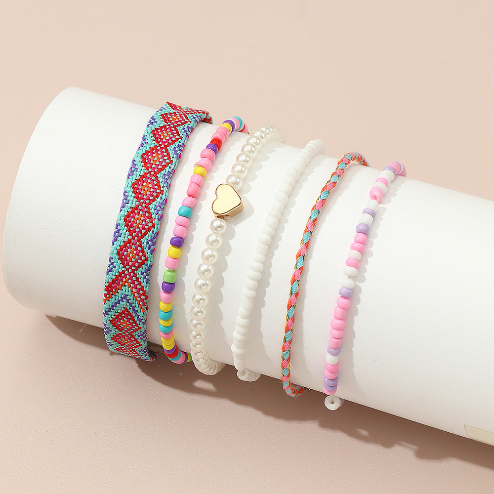 Ensemble de bracelets multicouches en matériaux mixtes 