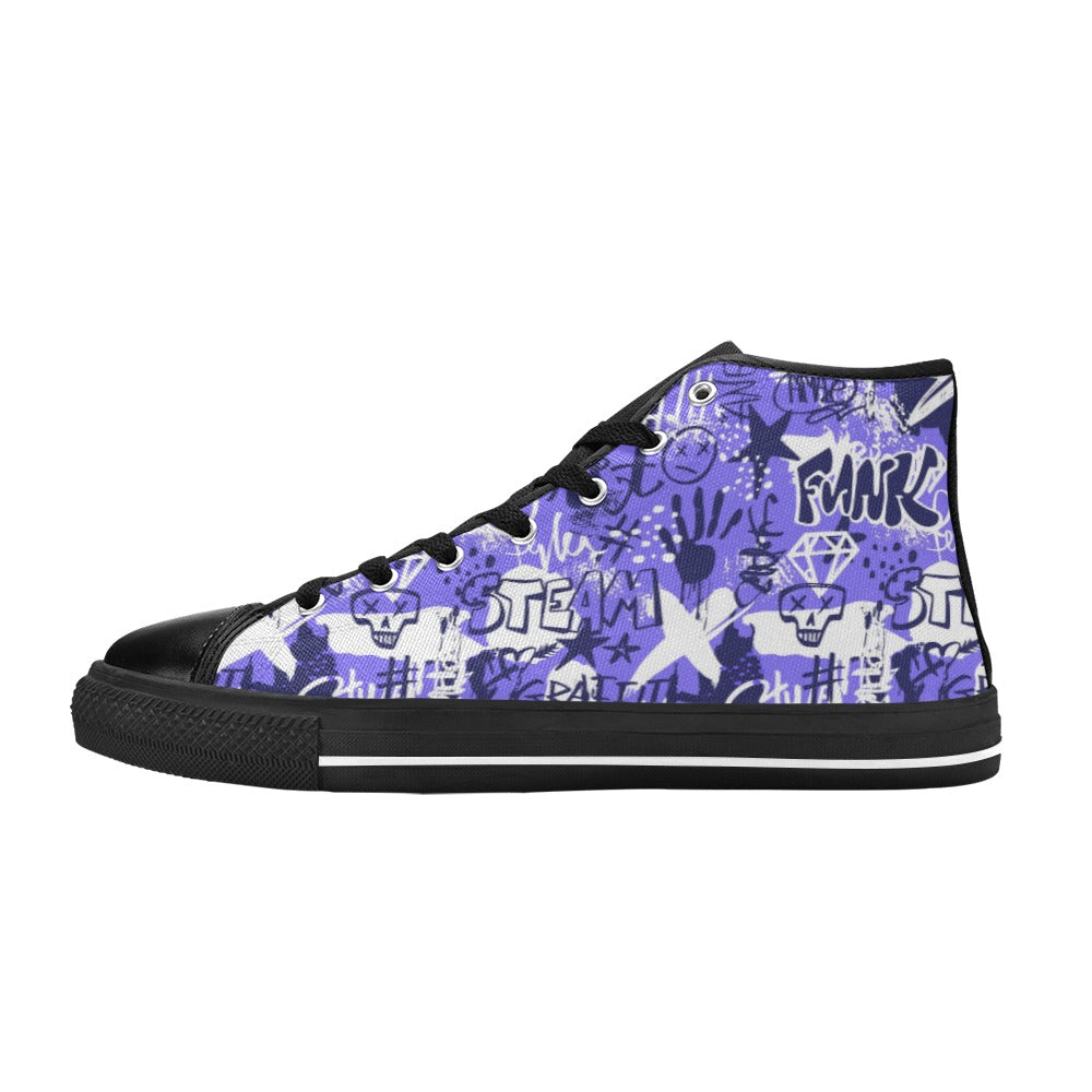 Kid's High Top Canvas Shoes - Urban Art