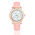 Women's Rose Gold Leather Strap Watch - Eucalyptus Blossoms