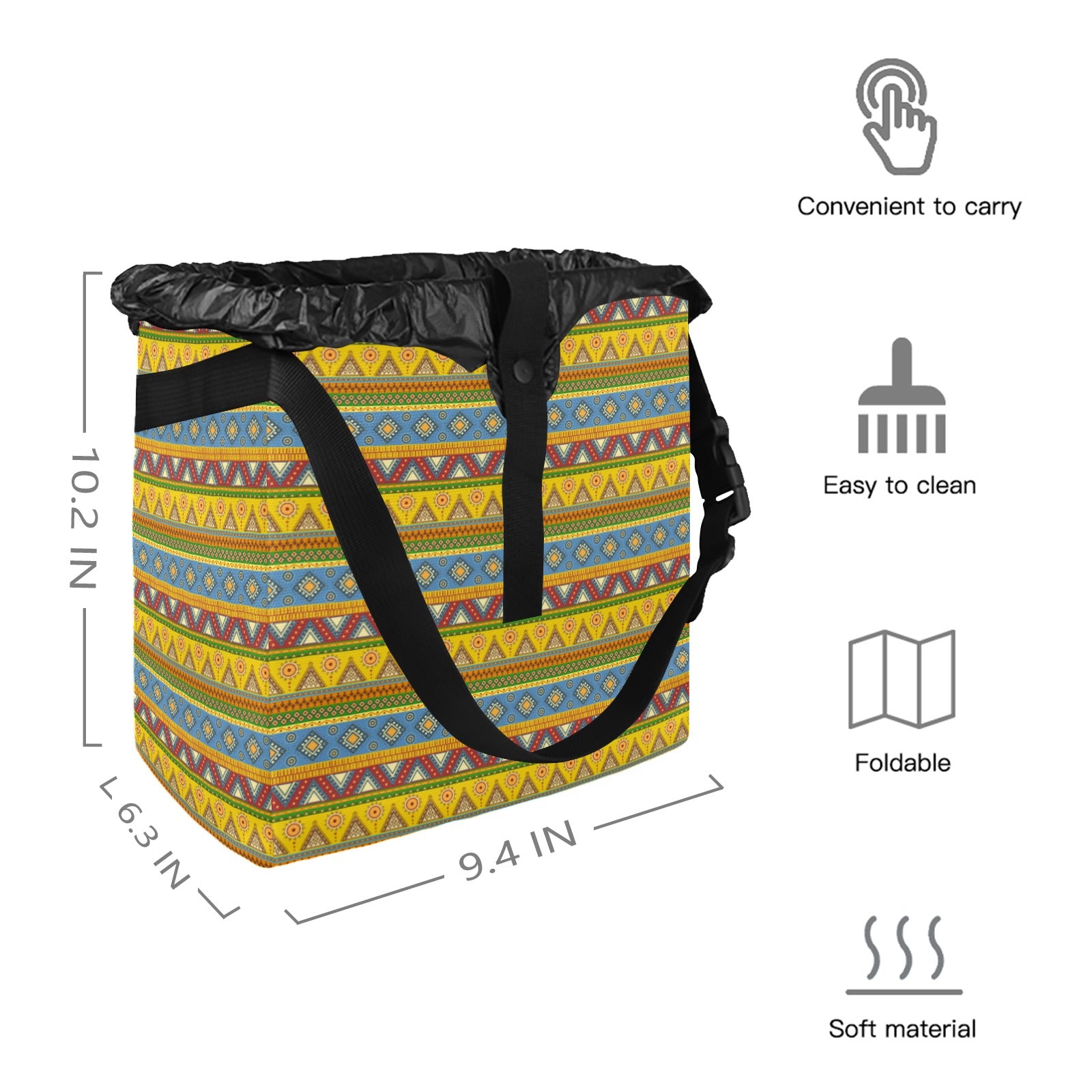 Car Trash Bag - Aztec Print