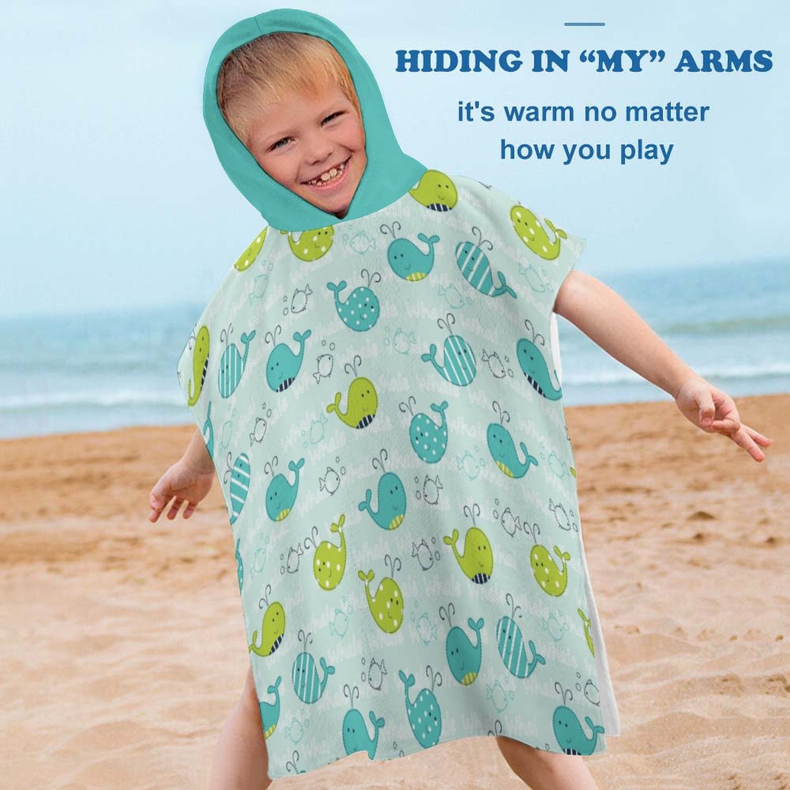 Kids Hooded Terry Cloth Towel - A Whale of a Tale