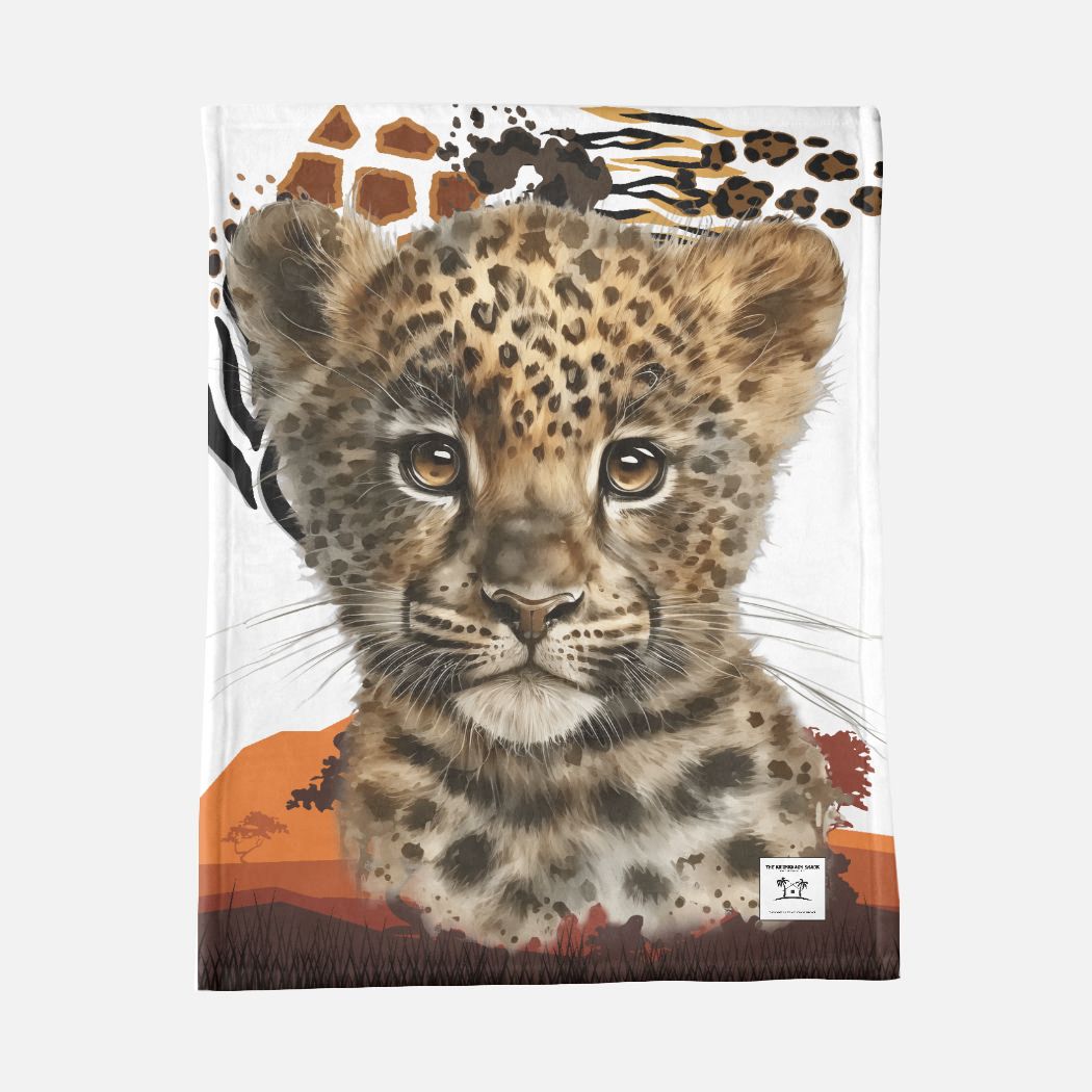 Minky Blanket - 30" x 40" - Little Cheetah