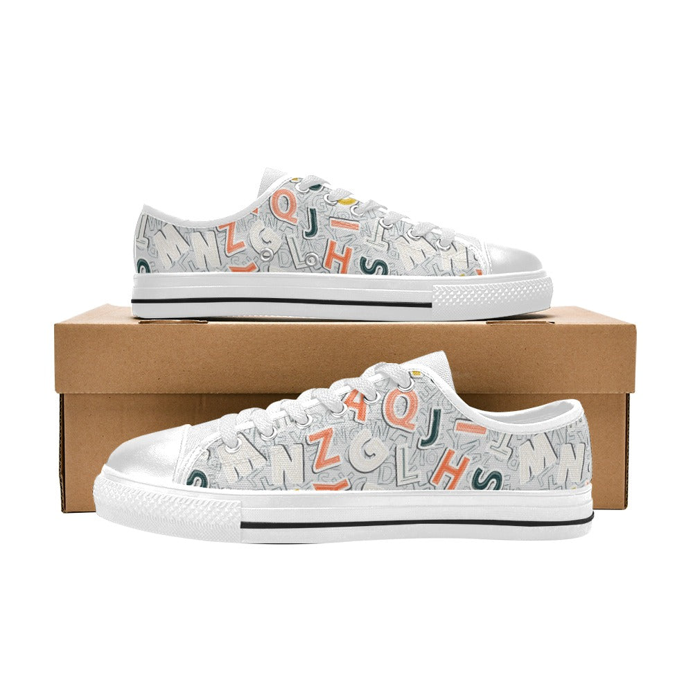 Kid's Low Top Canvas Shoes - Alphabet Soup