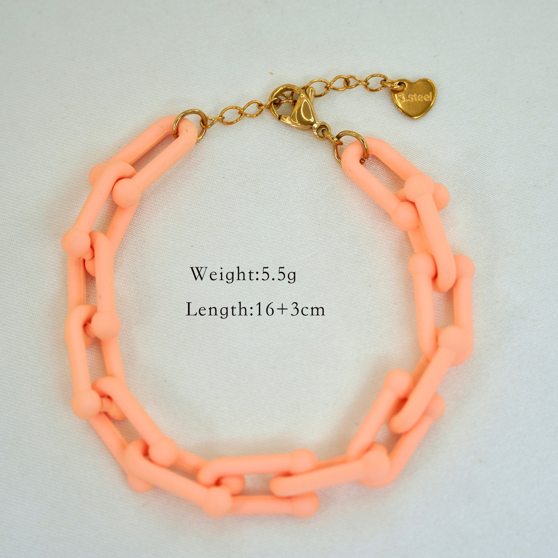 Bracelet à grosse chaîne en acier titane coloré