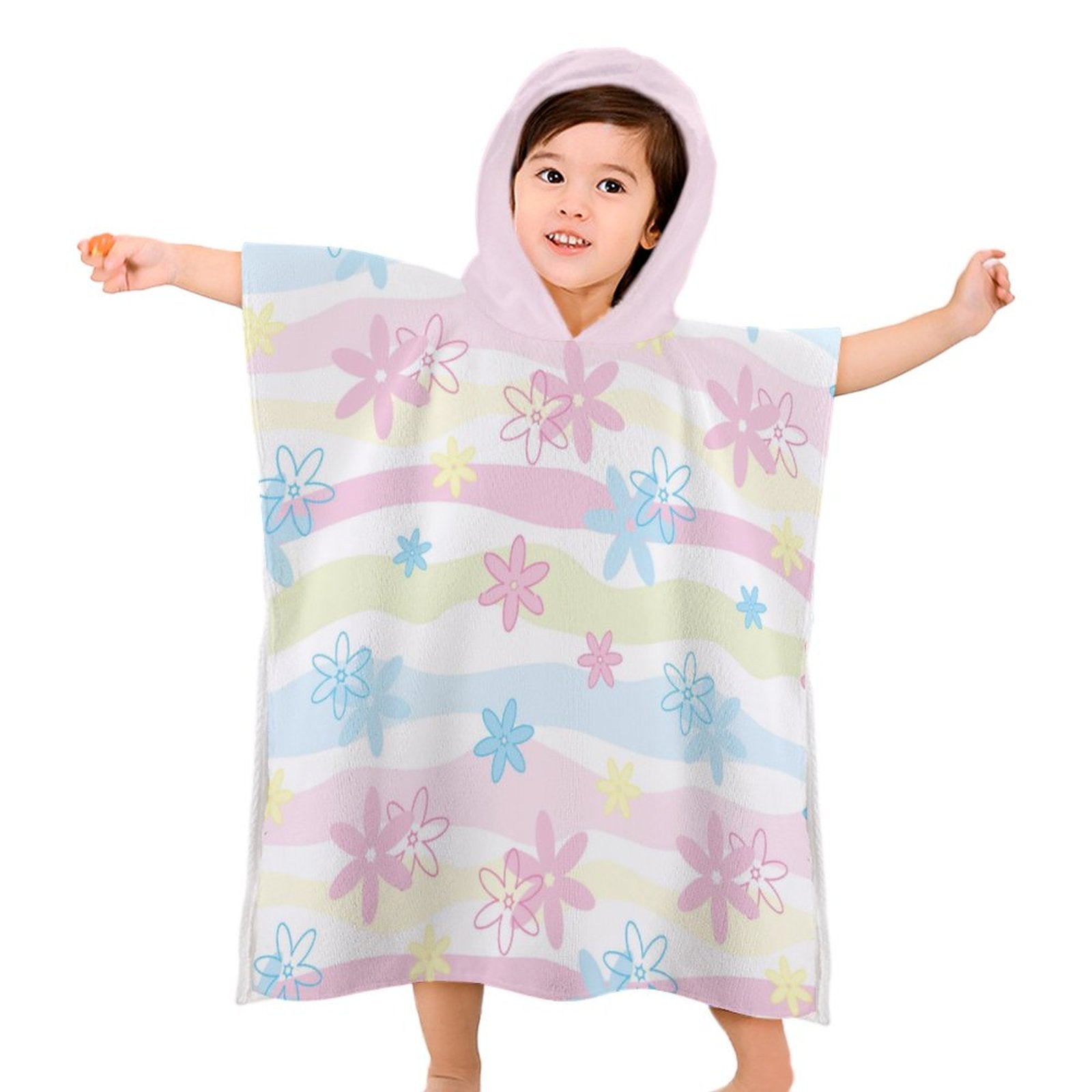 Kids Hooded Terry Cloth Towel - Candy Stripes