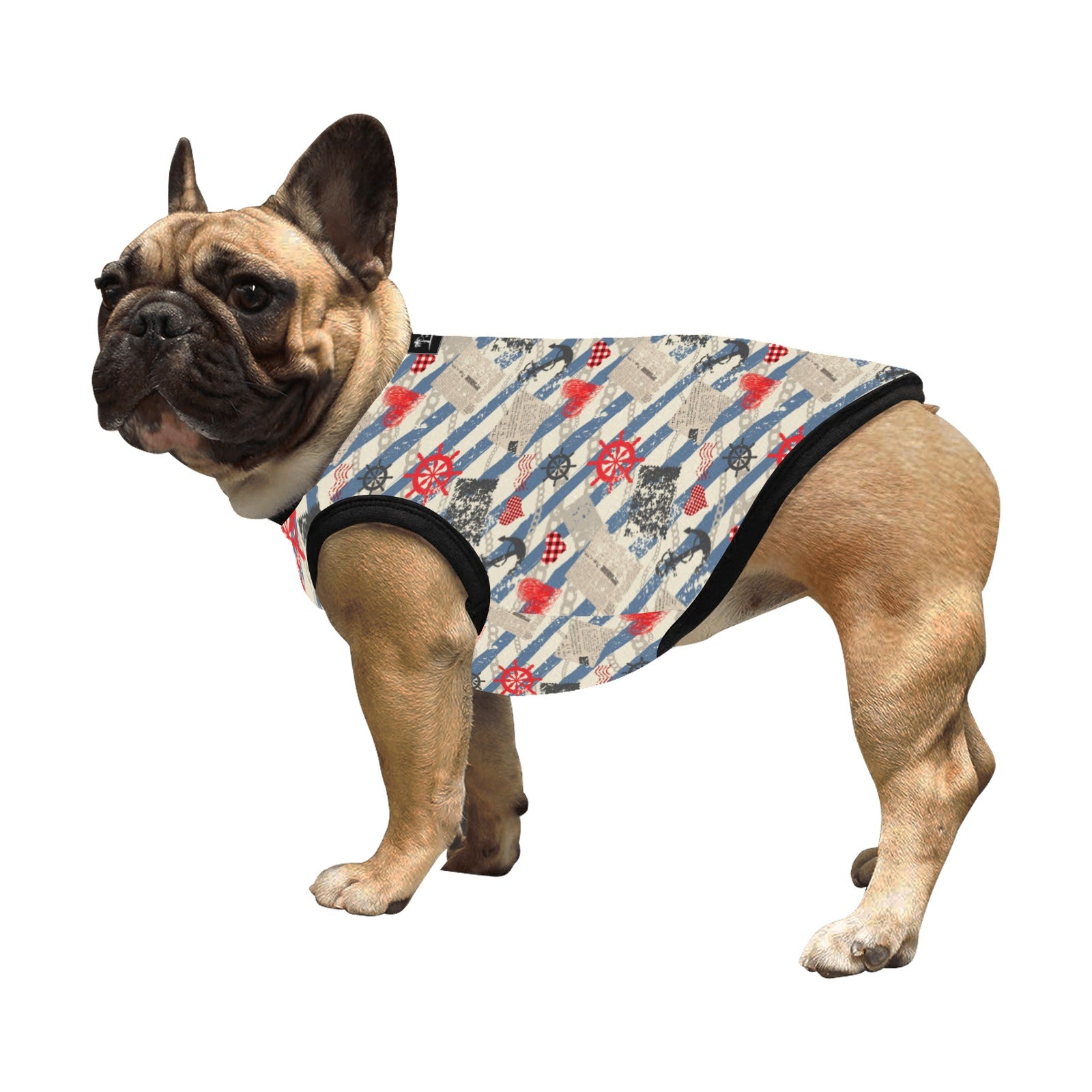 Camiseta sin mangas ligera para mascotas con estampado integral - Náutico
