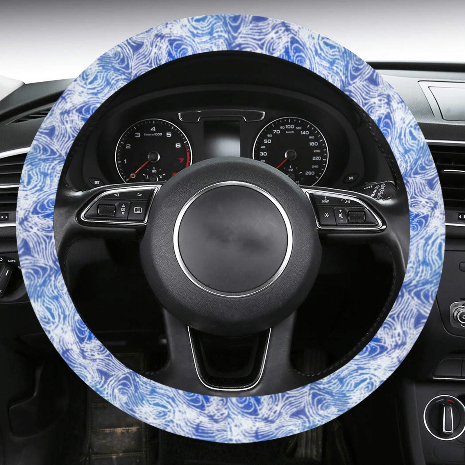 Steering Wheel Cover with Anti-Slip Insert - Fingerprints