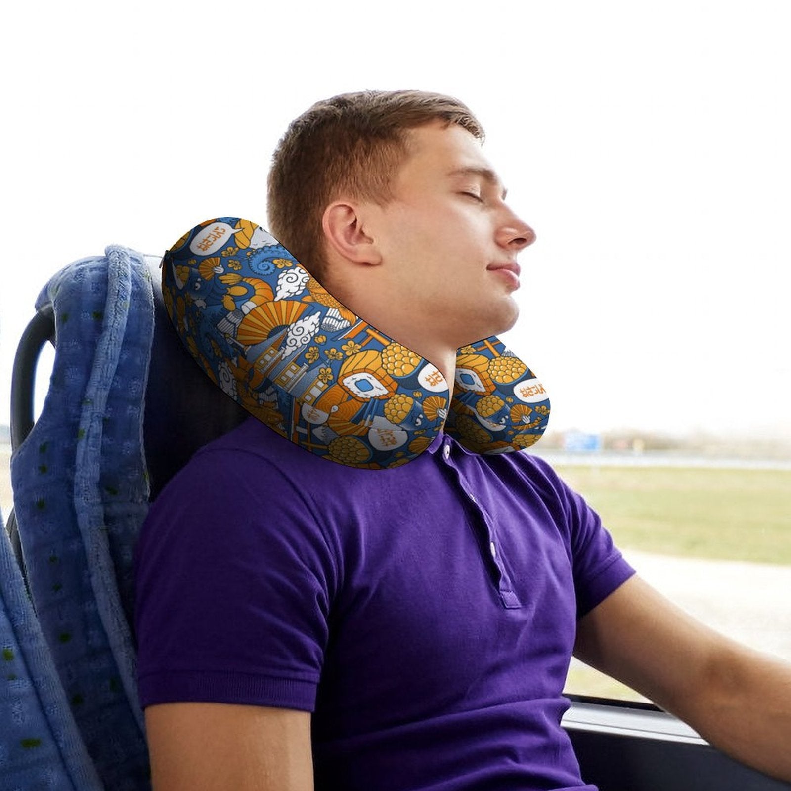 Travel Neck Pillow - Sushi (Blue)