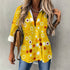 Women's Irregular Hem Button-Up Shirt - Disco Dots