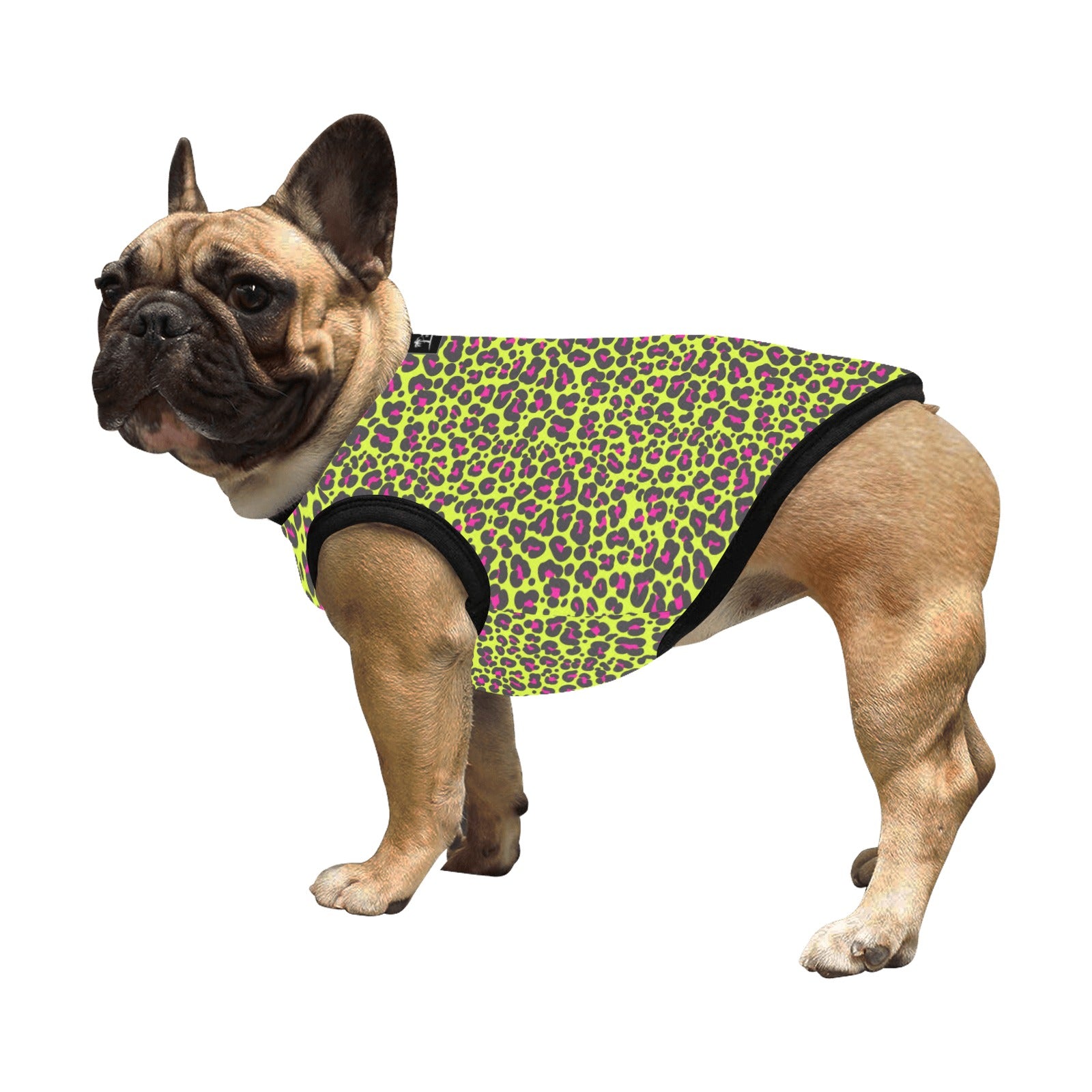 Camiseta sin mangas ligera para mascotas con estampado integral - Leopardo de neón