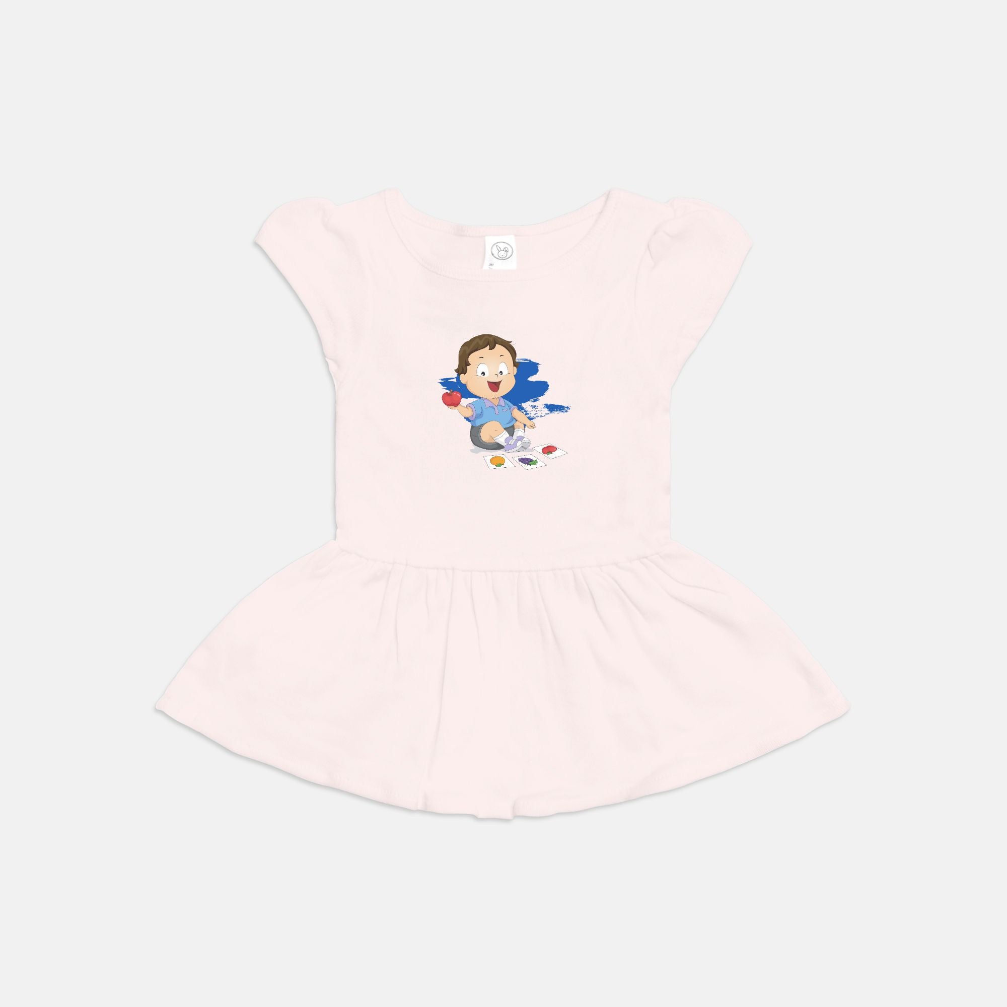 Baby Ribbed Dress - Apple