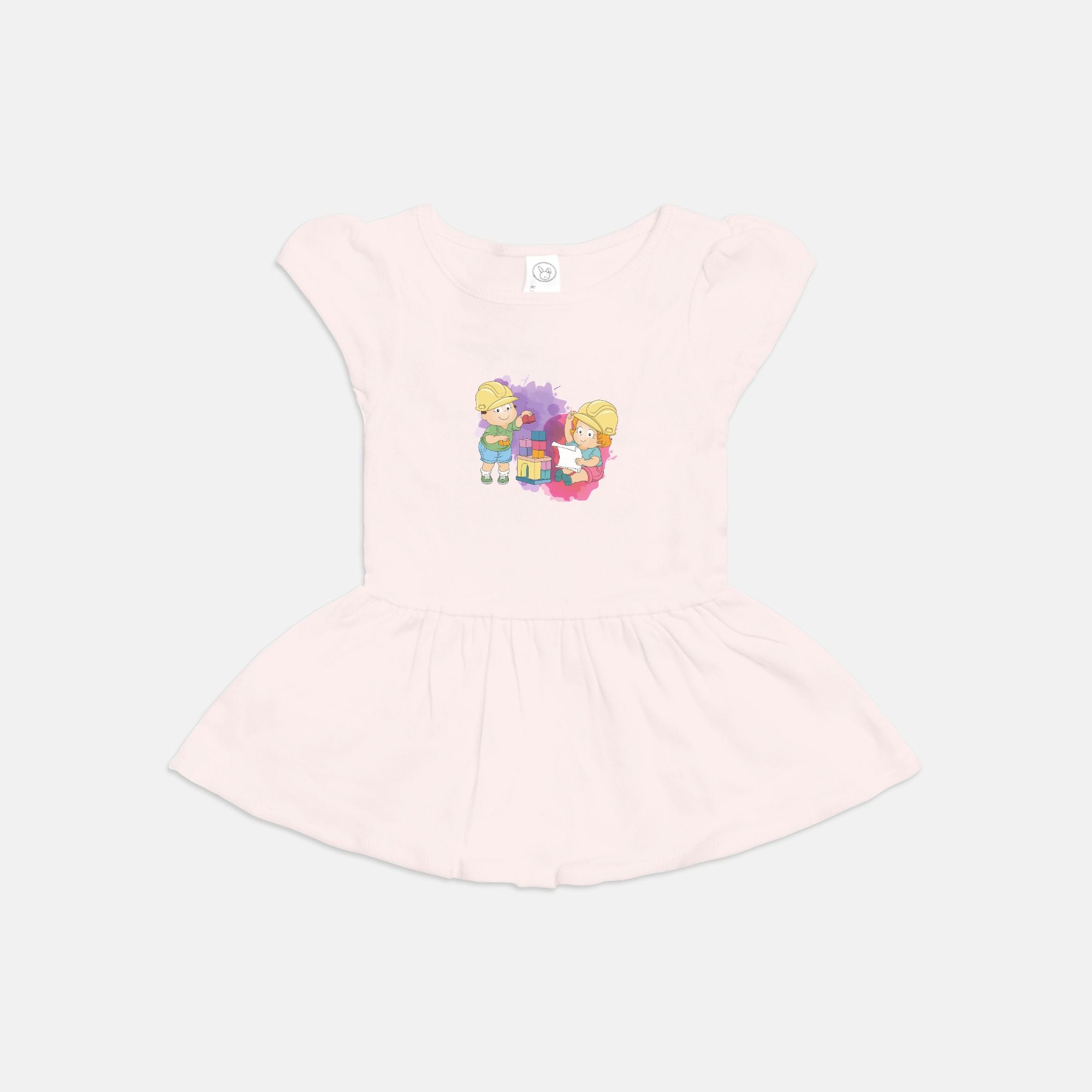 Baby Ribbed Dress - Blocks