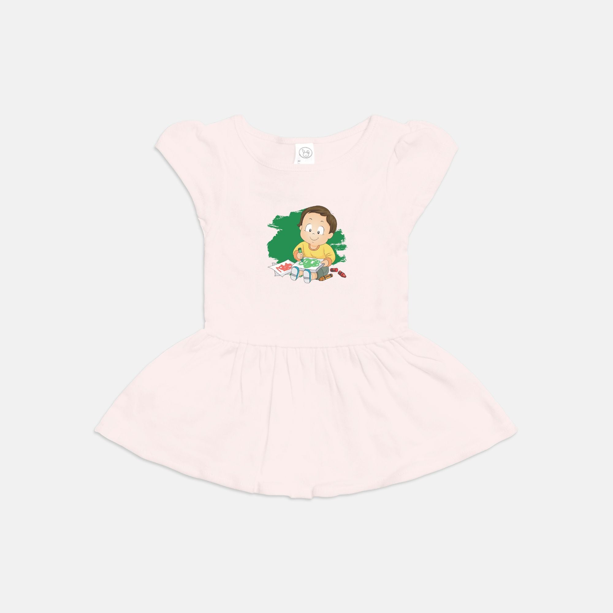 Baby Ribbed Dress - Doodles