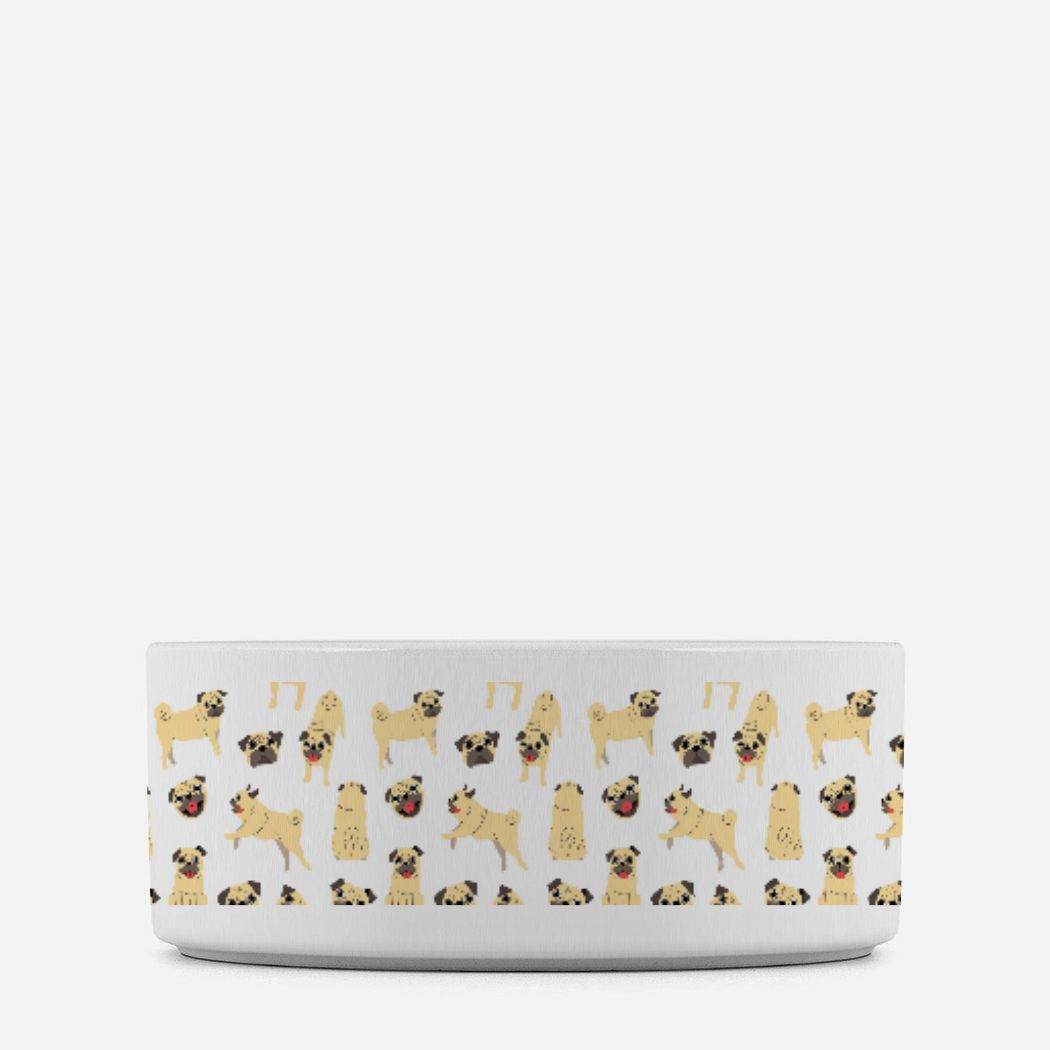 Ceramic Pet Bowl - A Pug's Life
