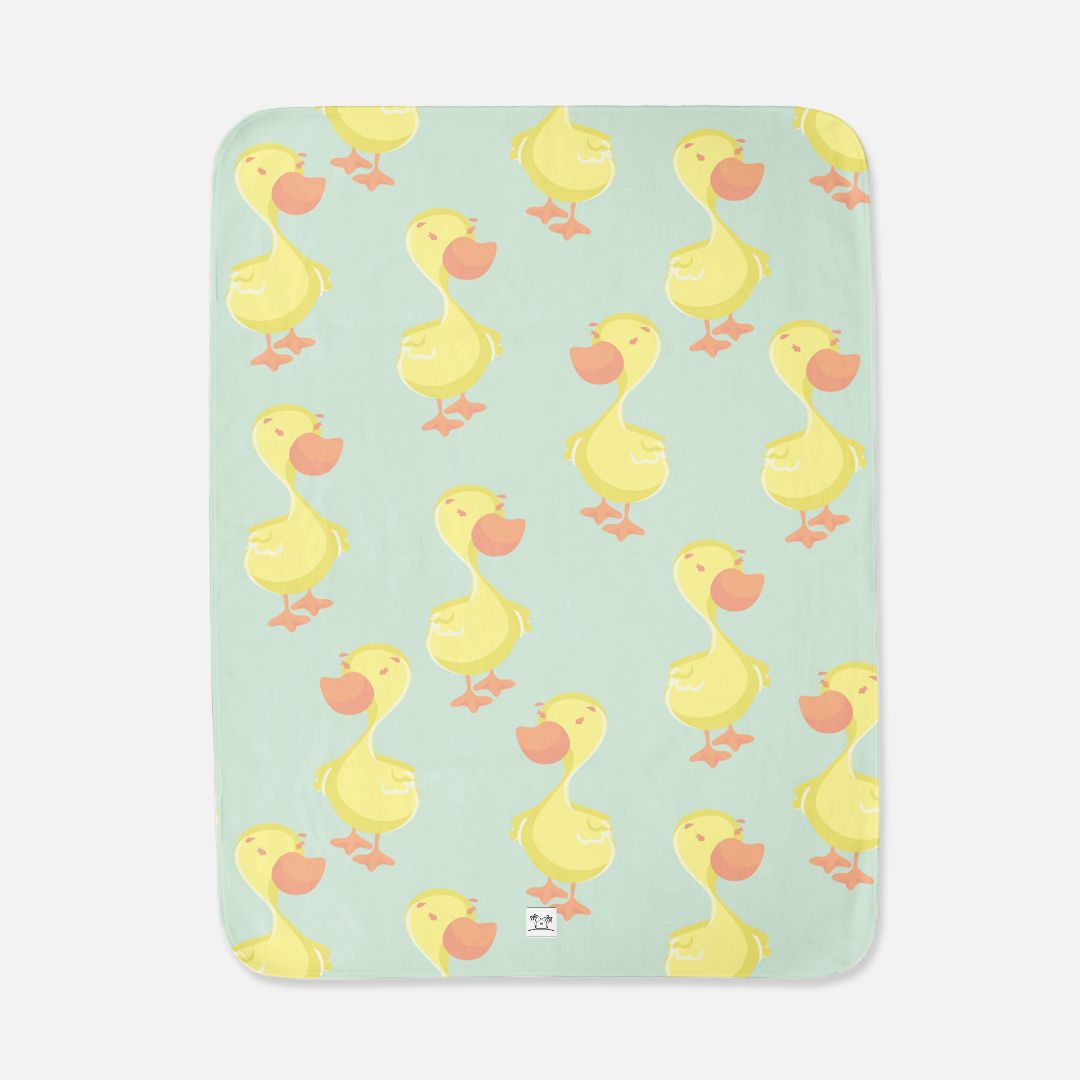 Baby & Toddler Bath Towel - Ducks in a Row (Mint)