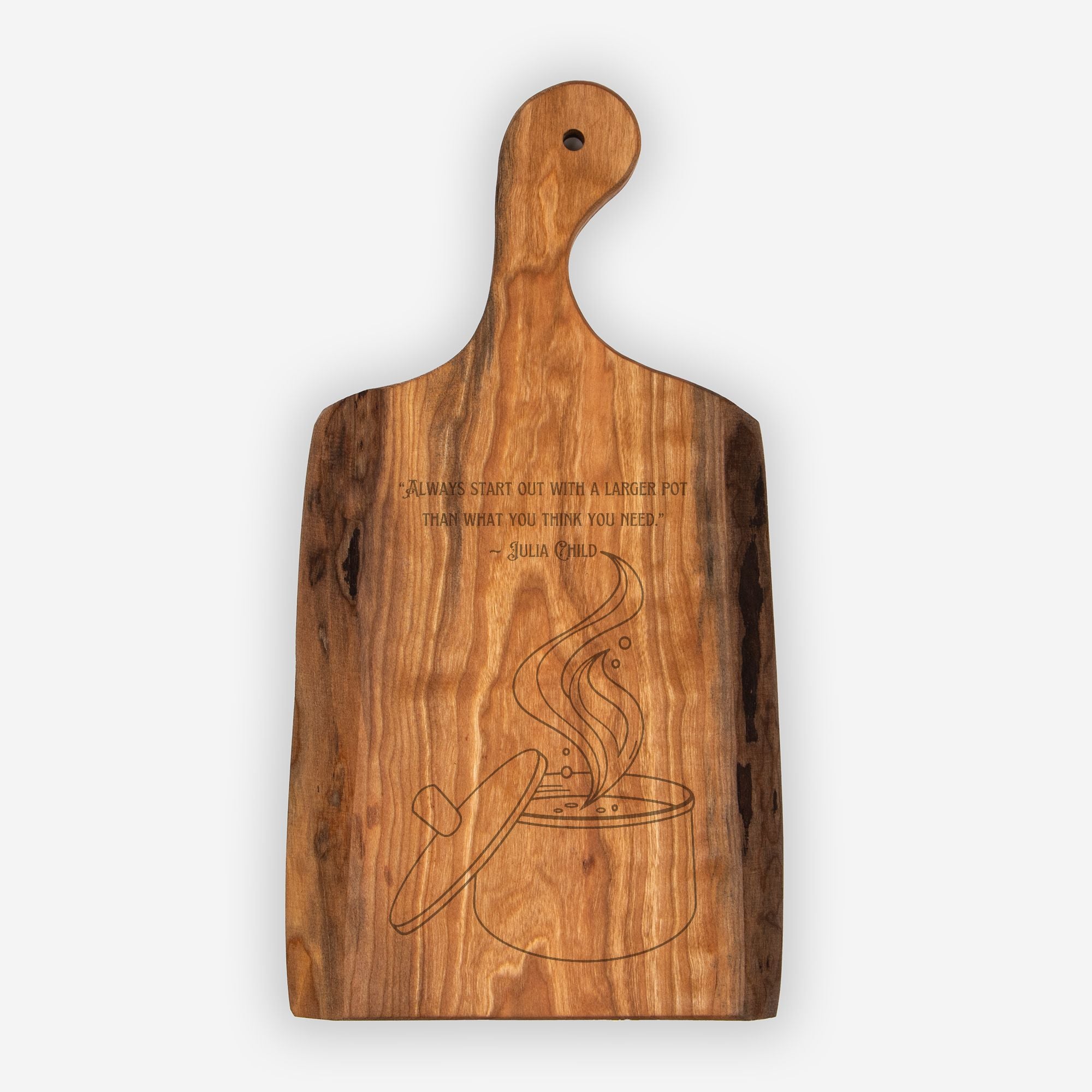 Tabla para servir de madera artesanal Live Edge - Julia Child