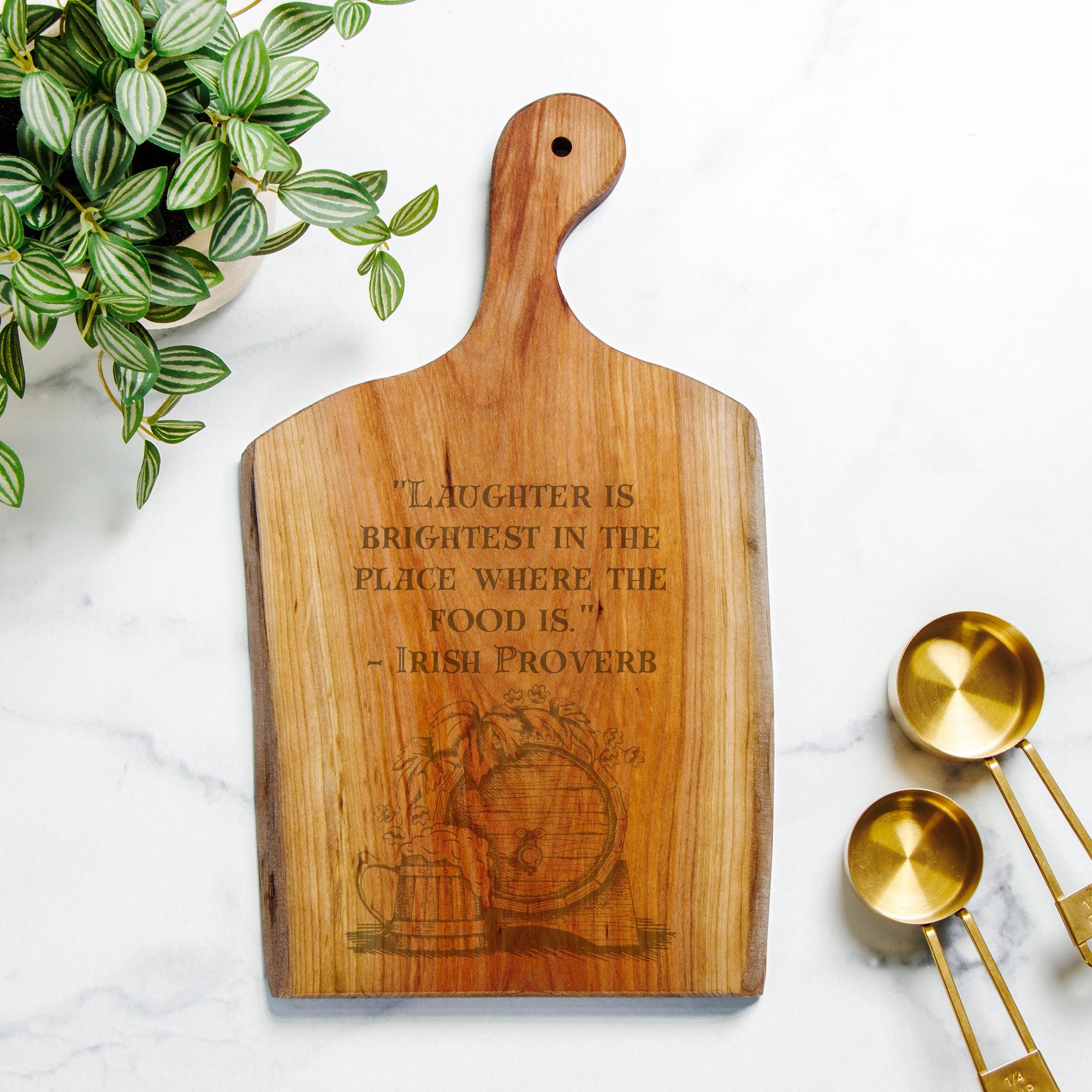 Live Edge Artisan Wood Serving Board - Irish Proverb