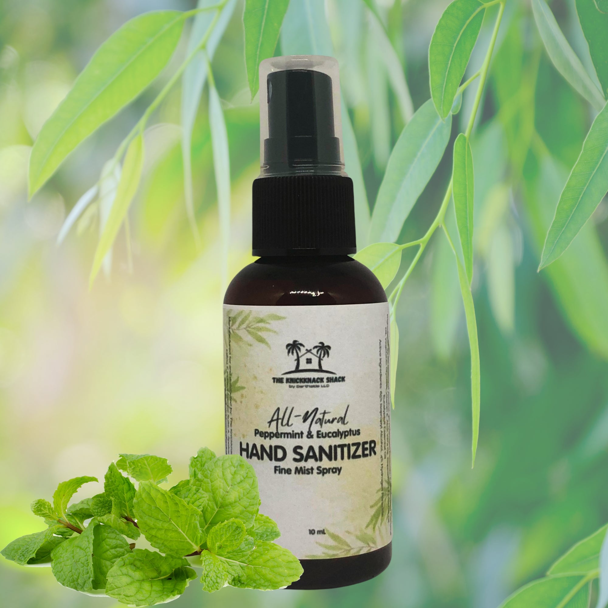 Spray désinfectant hydratant pour les mains - Menthe poivrée et eucalyptus