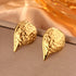 Retro Geometric Titanium Steel 18K Gold Plated Ear Studs