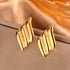 Retro Geometric Titanium Steel 18K Gold Plated Ear Studs