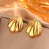 Retro Geometric Titanium Steel 18K Gold Plated Ear Studs