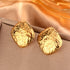 Retro Geometric Titanium Steel 18K Gold Plated Ear Studs