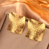 Retro Geometric Titanium Steel 18K Gold Plated Ear Studs