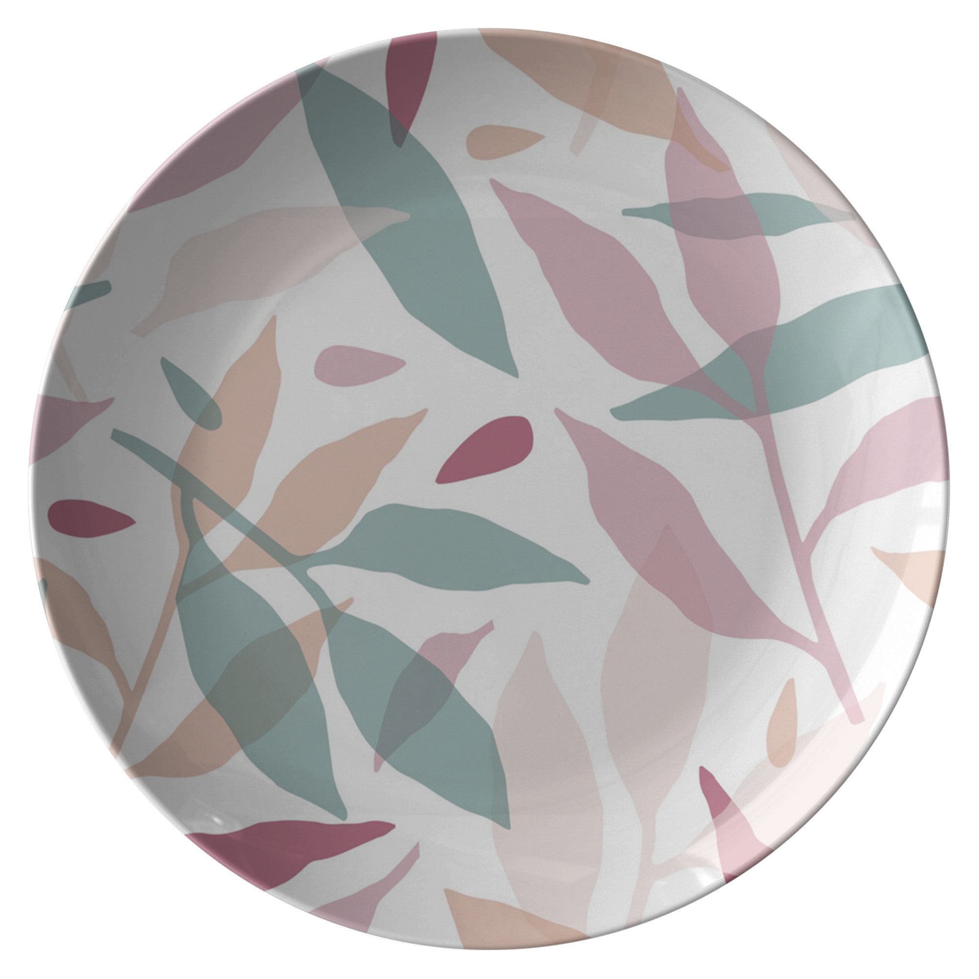 Printed Polymer Dinner Plate - Botanicals in Mauve