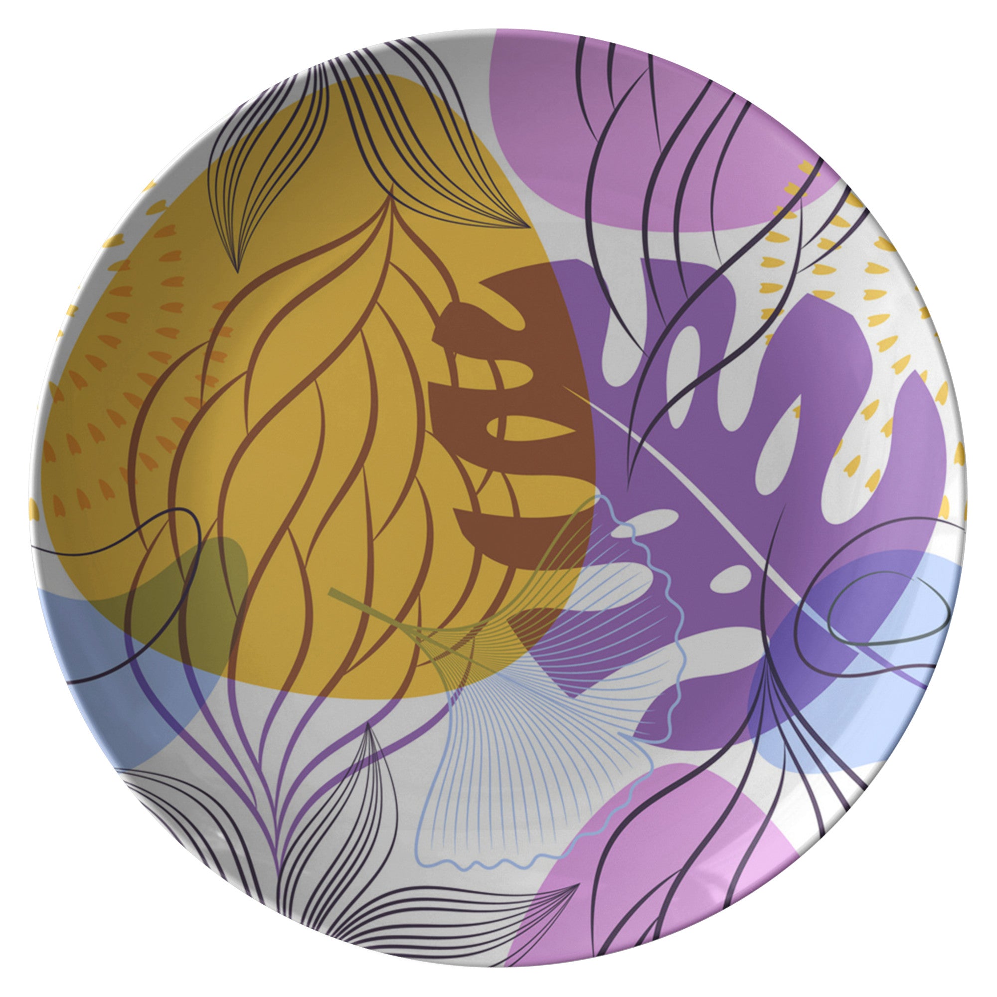 Printed Polymer Dinner Plate - Botany in Purple