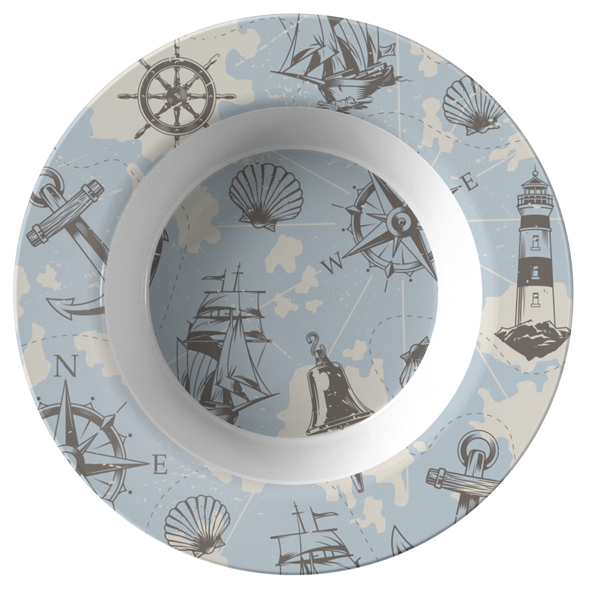 Printed Polymer Soup Bowl - The Navigator in Sand & Sky