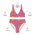 Bikini de sport taille haute imprimé en rPET - 1984 Rose