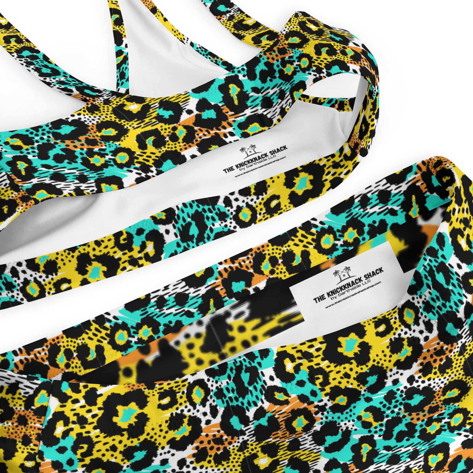 Printed rPET High-Waist Sport Bikini - Animal Print (Style 3)