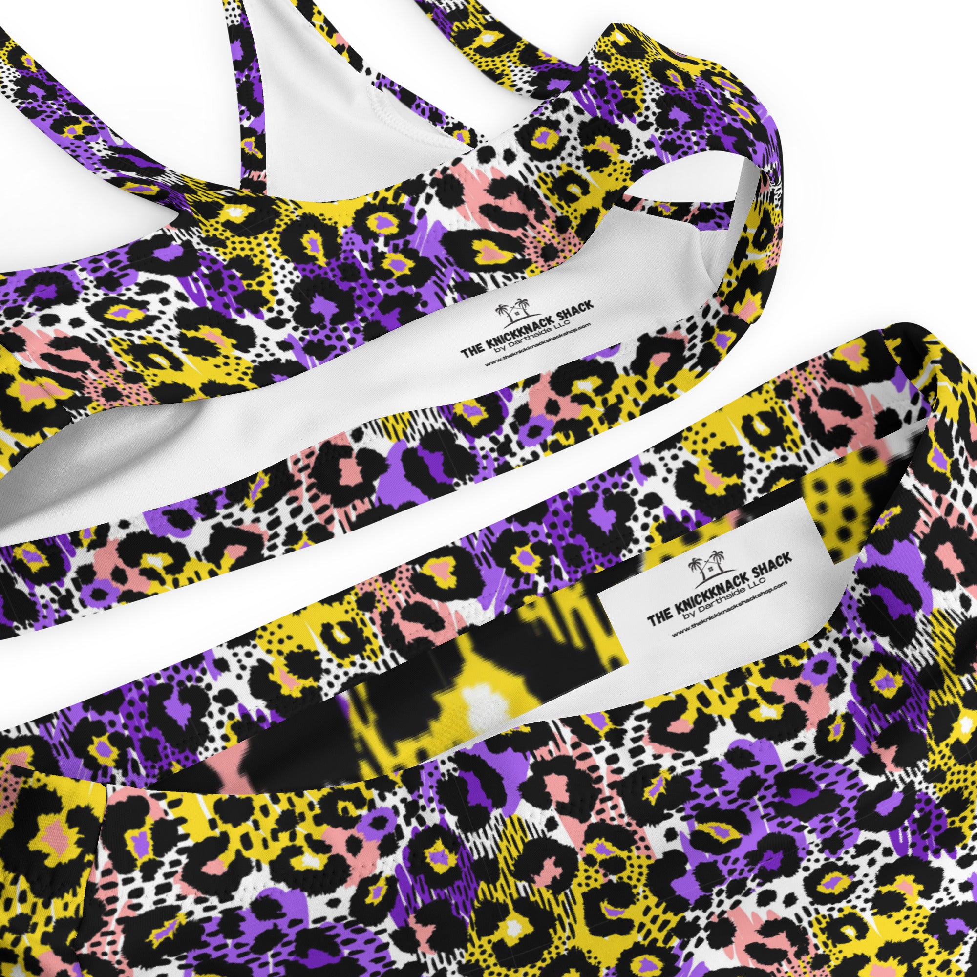 Printed rPET High-Waist Sport Bikini - Animal Print (Style 4)