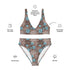 Printed rPET High-Waist Sport Bikini - Botanical Brown