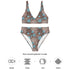 Printed rPET High-Waist Sport Bikini - Botanical Brown