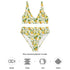 Printed rPET High-Waist Sport Bikini - Pineapples & Plumeria (White)