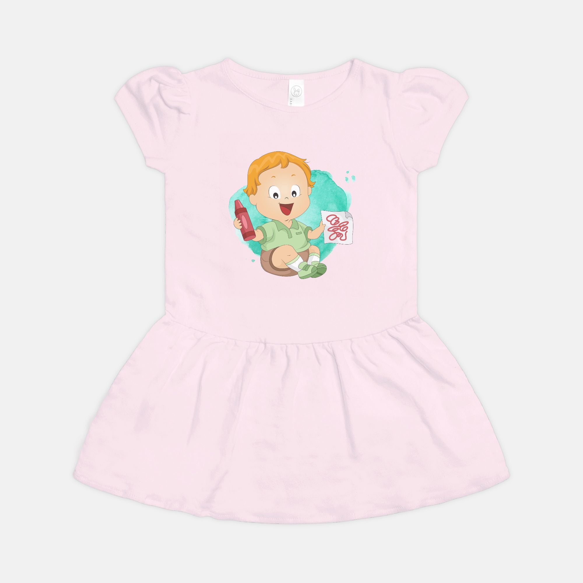 Toddler Ribbed Dress - Crayon