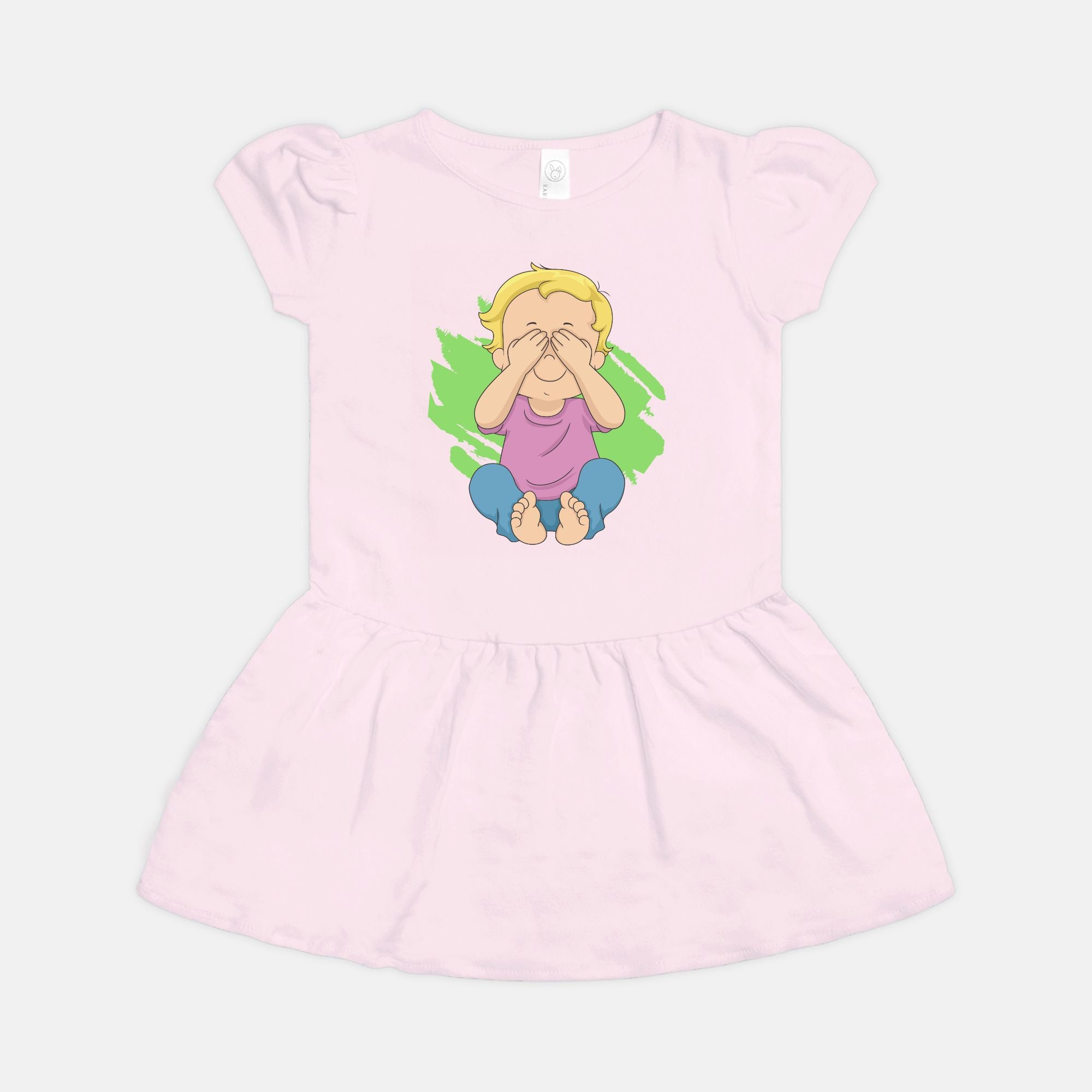 Toddler Ribbed Dress - Peekaboo