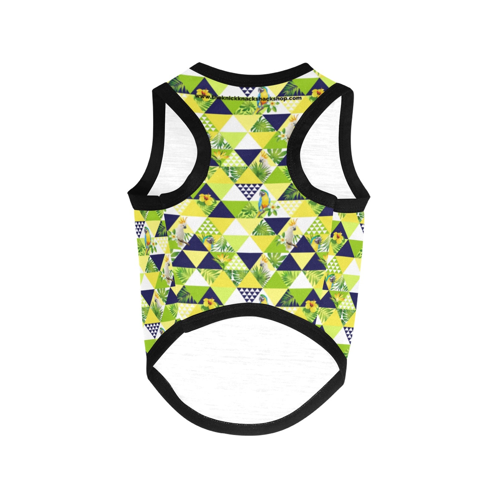 Camiseta sin mangas ligera para mascotas con estampado integral - Triángulos tropicales