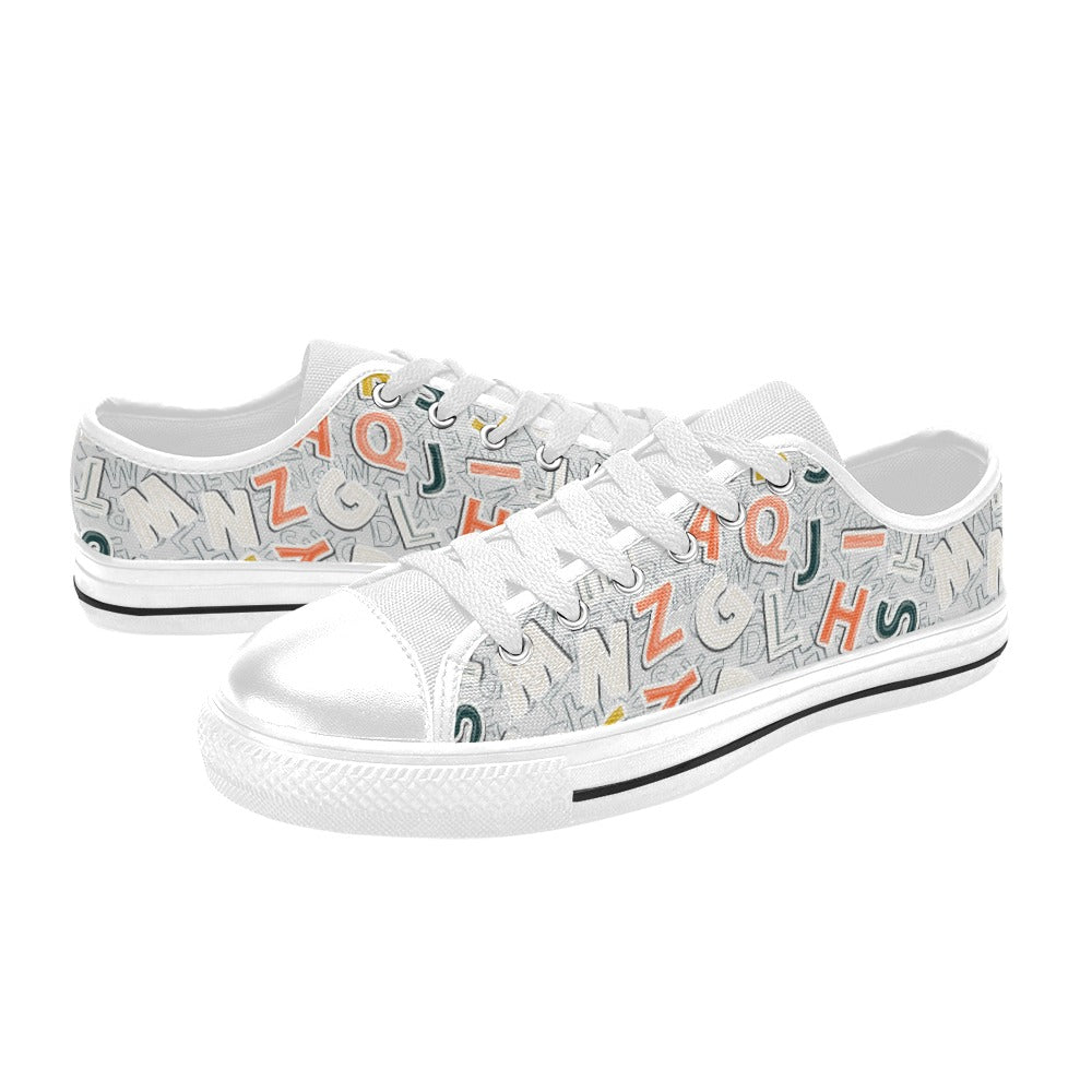 Kid's Low Top Canvas Shoes - Alphabet Soup