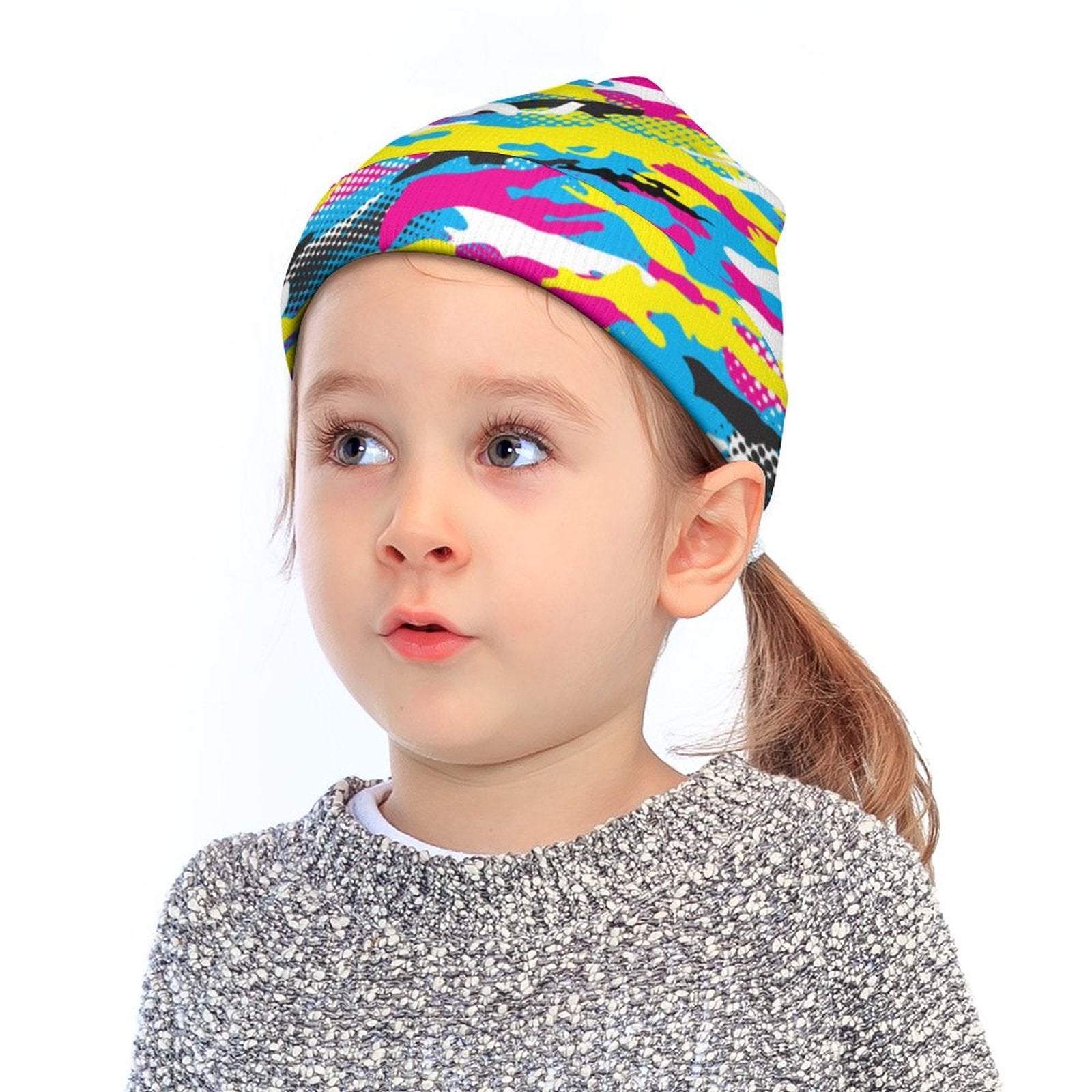 Kids' Knit Beanie - Neon Camo