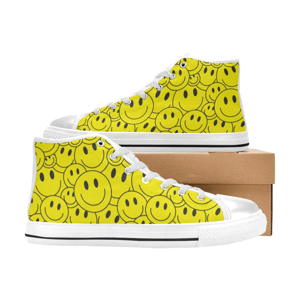 Kid's High Top Canvas Shoes - All Smiles