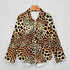 Women's Irregular Hem Button-Up Shirt - Leopard Print